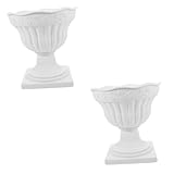 Veemoon 2 Stück Vintage Römischer Kunststoff-blumentopf Vielseitiger Scindapsus Pflanztopf für Balkon Hochzeit Garten und Veranda Weißer Dekorativer Pflanzer im Europäischen Stil