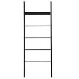 HOOBRO Handtuchleiter, Handtuchständer, Handtuchhalter, Kleiderständer, 5 abnehmbare Haken, 60 x 177 cm, für Badetücher, Kleidung, Decken, Zeitungen, Schwarz EBB60CJ01