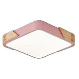 Deckenbeleuchtung, moderne quadratische LED-Deckenleuchte, ultradünn, nordisch-minimalistische Deckenlampe, dimmbar, flächenbündig mit Fernbedienung, Leuchte für Wohnzimmer, Schlafzimmer (Pink)