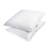 Heimtextilien 2er Set | Kopfkissen 80x80 cm | Füllung: 1500 Gramm Federn, Gänsefedern | 100% Natur Kissen | Bezug: 100% Baumwolle | Federkissen 80 x 80 cm