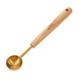 Ciieeo Messlöffel mit Holzgriff Langlebiger Wiederverwendbarer Kaffeelöffel Präzise Dosierhilfe für Kaffeebohnen Gemahlenen Kaffee und Milchpulver für Backen und Kaffeezubereitung