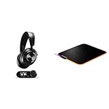 SteelSeries Arctis Nova Pro Wireless - Multi-System Gaming-Headset & QcK Prism Cloth M - Gaming Mauspad – 2 Zonen RGB-Beleuchtung – Mittelgroße (320mm x 270mm x 6mm)