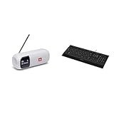 JBL Tuner 2 Radiorekorder in Weiß – Tragbarer Bluetooth Lautsprecher mit MP3 & Logitech K280e Pro Kabelgebundene Business Tastatur für Windows, Linux und Chrome