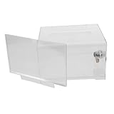 FIXOSHEE Abschließbare Acryl Spendenbox mit Transparentem Gehäuse und Schlitz Sicherer Vorschlags und Wahlurne für Fundraising Büro und Veranstaltungen Robuste Sammelbox mit Schloss