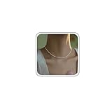 Atentuyi Boho Mini Perlenkette Silber Perlen Halskette Perlenkette Perlenkette Dünne Perlenkette Vintage Perlenkette Hochzeitskette Zierliche Perlenkette Brautkette Schmuck Für Frauen Und Mädchen