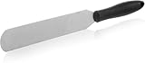 Wenco Tortenmesser Edelstahl Konditormesser – Zweiseitig schneidendes Bäckermesser für präzises Schneiden und Glasieren, 20 cm Schneide, 33,5 cm Gesamtlänge, Schwarz Silber