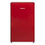 TELEFUNKEN Kühlschrank mit Gefrierfach (nur für Eiswürfel) | Freistehend | 89 Liter Nutzinhalt | Kühlschrank klein mit Gemüsefach | LED-Beleuchtung | Türanschlag wechselbar | CF-33-101-R2 rot