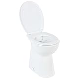 vidaXL Hohe Spülrandlose Toilette für Größere Menschen Senioren Soft-Close Absenkautomatik Stand WC Badezimmer 7cm Höher Keramik Weiß