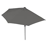 EASYmaxx Sonnenschirm halbrund | 270 x 140 x 235 cm | für Balkon und Terrasse | passgenau für Wände | mit praktischer Handkurbel und Sonnenschutz UV-Schutz 40+ | spendet Schatten