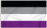 Storm&Lighthouse Asexuelle Flagge, Asexualitäts flagge, ACE, Flagge der Asexuellen, CSD LGBTQ+-Flagge mit Ösen, 150 x 90 cm