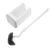 MALUGOGO Kompaktes Toilettenbürstenset zur Wandmontage mit Halter, langer ergonomischer Griff für hygienische Badreinigung, stabile Borsten für tiefes Porzellanschrubben, geeignet für Zuhause und