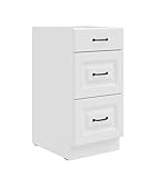 Küchen Unterschrank 40 cm Stilo Weiß Vollauszug Soft-Close Küche Einbauküche