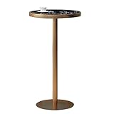 Runder Bartisch, runder Marmor-Bartisch, Stehtisch, Bistro-Cocktailtisch mit Metallgestell, einfach zu montieren