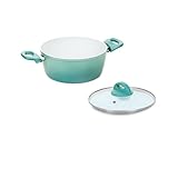 Cerafit Revolution Kochtopf 22 CM 2-tlg., Keramik antihaftbeschichtet, Fleisch Braten Topf mit Glasdeckel PFAS frei, Thermo Speed, alle Herdarten Backofen Spülmaschinen geeignet