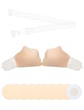 MELLIEX Klebe BH, Trägerloser BH Push Up Verstärkte Selbstklebend Rückenfrei Invisible Bra mit BH Träger und 5 Paar Nipple Cover - B