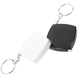 LABRIMP 2 Stück Kleiner Maßband Schlüsselanhänger mit Millimeterskala Kompaktes Rollmaßband aus Stahl Tragbares Taschenmaßband für Präzise Messungen im Alltag