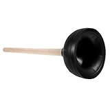 KOMBIUDA Toilettenpömpel aus Natürlichem Gummi mit Holzgriff Robuster Abflussreiniger für Verstopfte Waschbecken Badewannen und Rohre Vielseitiges Haushalts Sanitärwerkzeug zur Rohrleitung