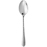 WMF Sitello Vorspeisenlöffel, Dessertlöffel 13,5 cm, Cromargan Edelstahl poliert, Hammerschlag, ergonomisch, glänzend, spülmaschinengeeignet, silber