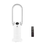 Ocean Loong Elektrischer Turmventilator mit HEPA-Luftfilter - Fernbedienung - Timer - 1500W Heizung Elektrisch - 120° Oszillation - 9 Stufen, Energiesparend AB01H (Weiß)