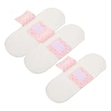 SOLUSTRE 3 Stück Pack Waschbare Damenbinden aus Hautfreundlicher Baumwolle Atmungsaktiv mit Druckknopfverschluss Wiederverwendbare Slipeinlagen für Menstruation und Wochenbett