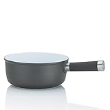 Kela 16571 Käsefondue-Pfanne, Aluguss, Keramisch beschichtet, Induktionsgeeignet, 1 L, Meyrin, grau