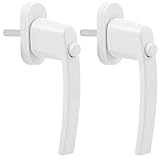 2 Stück Abschließbarer Fenstergriff, Fenstergriffe, Kindersicherung, Kindersichere Fensterverriegelung mit Knopf, Kindersicherung Fenster fensterschloss Aluminium für Terrassentüren (Weiß)