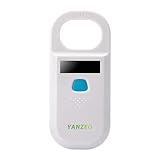 Yanzeo Haustier Mikrochip Scanner, RFID EMID Tier Handlesegerät, 134.2kHz Haustier-ID-Scanner wiederaufladbar Tier Chip Registrierung, Haustier Tag Scanner FDX-B(ISO 11784/11785)