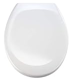 WENKO WC-Sitz Ottana Weiß, hygienischer Toilettensitz mit Absenkautomatik, WC-Deckel mit Fix-Clip Befestigung, aus antibakteriellem Duroplast, 0 x 44.5 x 37.5 cm