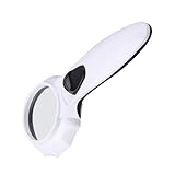 PENIKOKO Handlupe mit LED Lichtern Tragbare Lupe für Lesen und Beobachten Leichtes Design Helle LED Beleuchtung für Schule Reparatur und Lesen von Büchern und Zeitungen