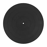 MUELODSIC Silikon Plattentellerauflage Antivibrationsmatte rutschfest Vinyl Schallplattenmatte Zubehör für Plattenspieler Schwarzes Pad Schallplattenfreundlich