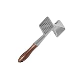 VALICLUD Fleischklopfer Holzgriff Dualseitig mit Nägeln Robuster Fleischhammer zum Zartmachen von Steak Geflügel und Rind Spülmaschinenfest Ergonomisch für Arthritis betroffene Gewichteter