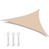 Dreieckiges Sonnensegel in Mehreren Größen, wasserdicht, for den Außenbereich, Garten, Terrasse, Party, Sonnenschutz, Sonnendach for Strand, Camping, Pool für Balkon(Beige,3x4x5m)