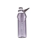 PORUPAEL 1L Sport Trinkflasche Gym Wasserflasche Bpa-Frei Auslaufsichere Sportflasche Fahrrad Flaschen Für Sport Outdoor Draussen Reisen Yoga (Grau)