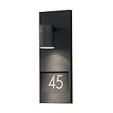 Konstsmide Modena 7655-750 Hausnummernleuchte / B: 16cm T: 11cm H: 41cm / 1x35W / IP44 / lackiertes Aluminium / matt-schwarz