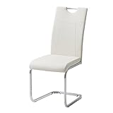 HTI living Esszimmerstuhl Beige Kunstleder Kelly C Freischwinger Schwingstuhl 1-teilig