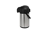 METRO Professional Airpot Pumpkanne, 1.9L, Edelstahl, Isolierkanne mit Zapfhahn, hält 12h heiß & 24h kalt, schwenkbarer Griff, Abnehmbarer Deckel, Silber