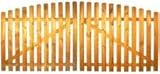 Doppelflügel StaketenTor 'Standard' 300x 120/140 cm - oben – kdi / V2A Edelstahl Schrauben verschraubt - aus frischem Holz gehobelt – nach oben gebogene Ausführung - kesseldruckimprägniert