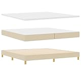 vidaXL Boxspringbett mit Matratze Creme 200x200 cm Stoff