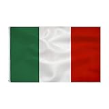 Italian Flag Bandiera italiana Italienische Flagge 90 x 150 cm- Italien Polyester Metall Ösen im Freien Flagge Italien Lebendige Farbe und geeignet für den Innen- und Außenbereich Italienische Flagge