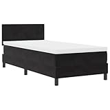 vidaXL Boxspringbett mit Matratze Samt Schwarz 80X200 cm Taschenfedern Foam LED Licht Komfortabel Langlebig Stilvolles Einzelgestell Schlafzimmermöbel