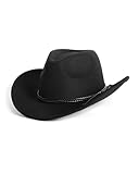 Zylioo XL-XXL Cowboyhut Filzhut für Großen Kopf, Westernhut mit breiter Krempe, Fedora Panamahut mit Gürtelschnalle für Herren Damen