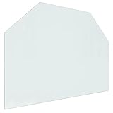 vidaXL Kaminofen Glasplatte Kaminplatte Kaminglas Ofenglas Bodenplatte Funkenschutzplatte Glasbodenplatte Kaminbodenplatte Sechseck 80x60cm