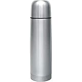 GRÄWE Thermosflasche, Edelstahl Trinkflasche, Thermoskanne, Isolierflasche für unterwegs mit Becher, auslaufsicher, spülmaschinengeeignet (Silber, 750 ml)