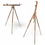 Artina Staffelei Holz für Leinwände bis 100 cm Porto – Neigungswinkel 90° div. Maltechniken Stufenlos Verstellbar – Tragbare Atelierstaffelei Feldstaffelei Buche – Dreibein Staffelei Holz klappbar