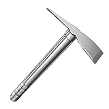 ifundom hacke aus Edelstahl Hiege aus Jäten Gartenhackwerkzeug kleine Handhacke kleine handliche Gartenhacke Gartengeräte Gartenblume Hacke Gartenhacke zum Jäten Rostfreier Silber