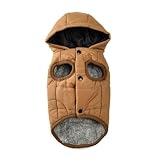 Fleece-gefütterte Hundejacke – warmer, winddichter Mantel für kleine Hunde mit Kapuze für den Winter, weiche Welpen-Winterkleidung für kaltes Wetter (S)