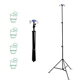 Jokerzi IV-Ständer faltbar mit 4 Haken & 4 Netzbeuteln-Faltbare Haushalt Infusionsständer, tragbare und Mobile medizinische Flasche Infusionsständer