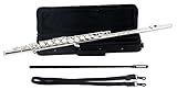 Classic Cantabile FL-200 Querflöte versilbert - Professionelles Einsteigerinstrument aus Neusilber - Leichtgängige E-Mechanik und Ansprache mit akkurater Intonation - Inkl. Wischerstab und Etui