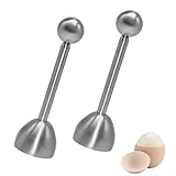 Eieröffner mit Kugel, 2 Stück Eierköpfer Eieröffner Edelstahl, Edelstahl Eier Cutter, Hartein Cracker, Eieröffner Werkzeug, Cracker Topper, Eierpiekser, Für Harte und Weiche Eier Harte