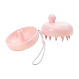 Kopfhaut Massagebürste, Silikon Haar Kopfmassage Shampoo Haarbürste für Peeling und Haarwachstum, Scalp Massager für Reduziert Schuppen, Scalp Brush für Dickes, Lockiges, Langes Haar (Pink)
